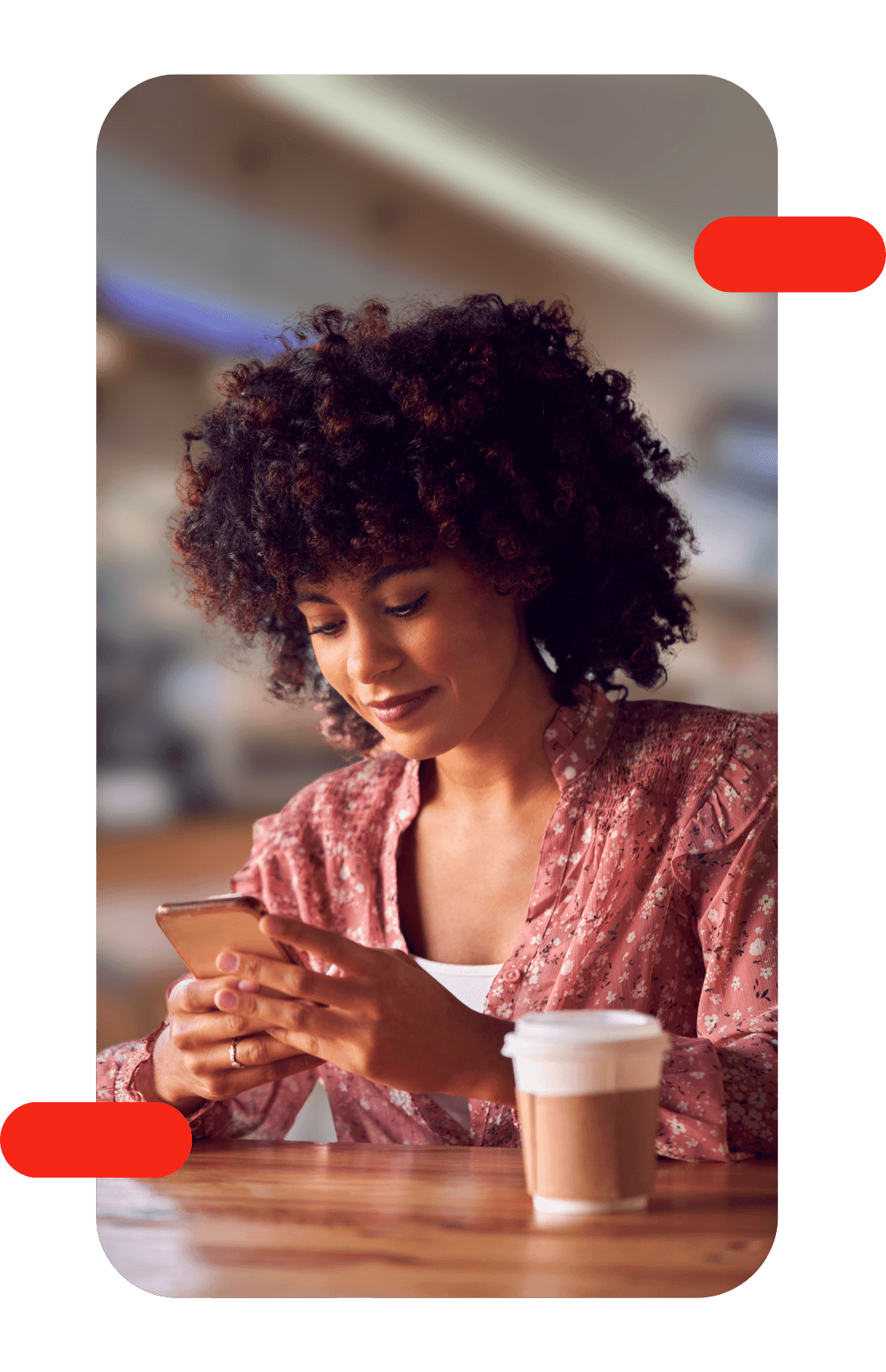Woman using ticket app